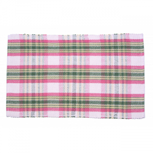 Summer Blush Check Pattern Ribbed Placemat