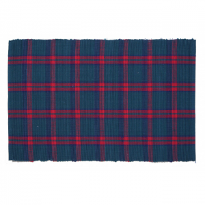 Belvedere Green Check Pattern Ribbed Placemat