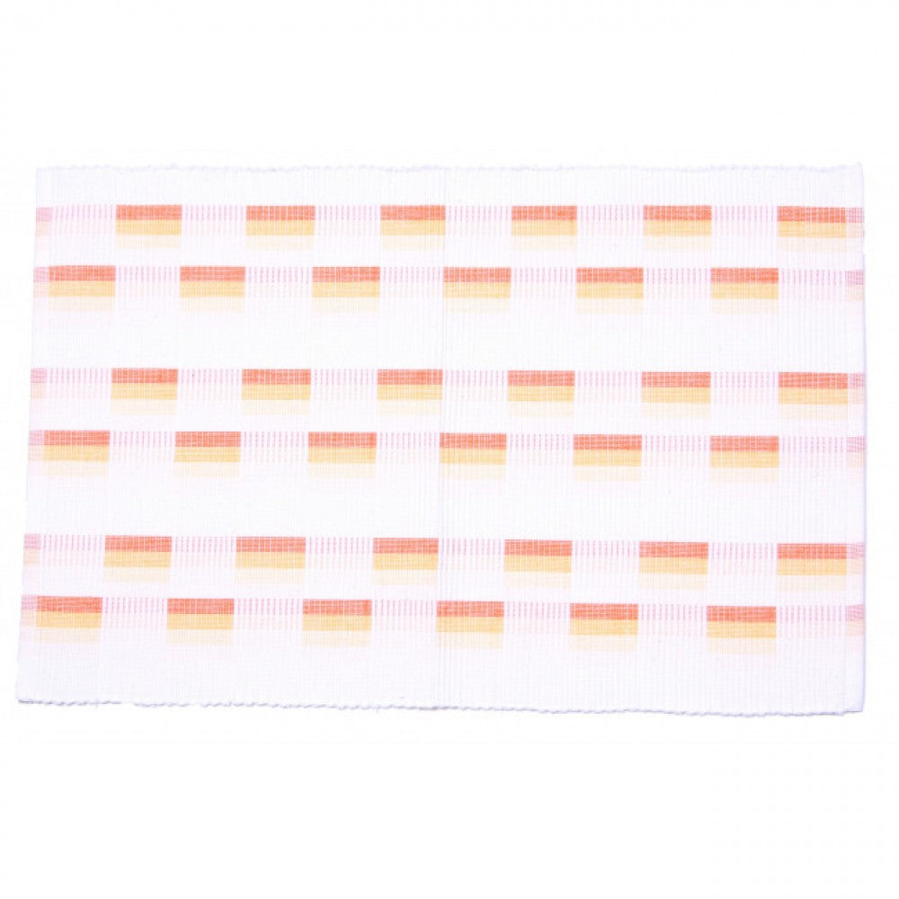 Papaya Check Pattern Ribbed Placemat