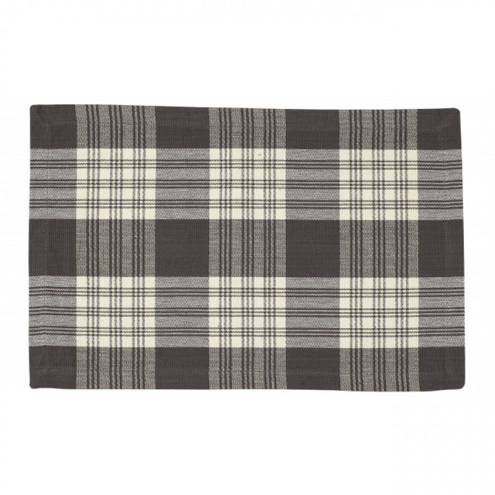 Stone Gray Plaid Pattern Ribbed Placemat