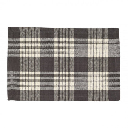 Stone Gray Plaid Pattern Ribbed Placemat