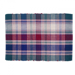 Moorpark Jewel Tone Check Pattern Ribbed Placemat