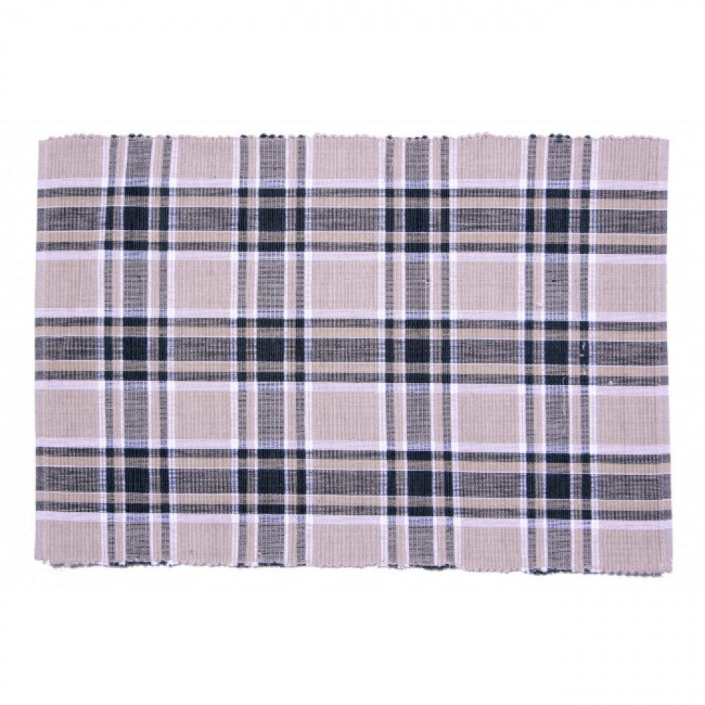 Tulsi Check Pattern S Pattern Ribbed Placemat