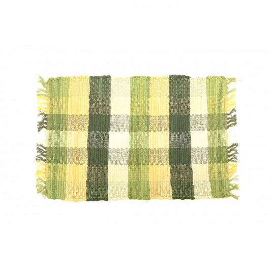 Chindi Olive Green Check Pattern Placemat