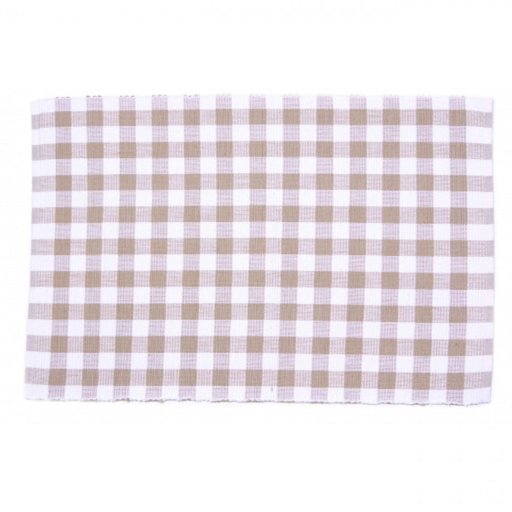 Toro Beige Check Pattern Ribbed Placemat