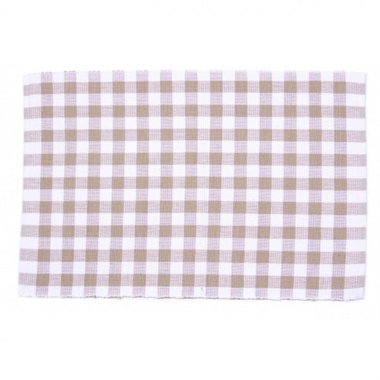 Toro Beige Check Pattern Ribbed Placemat