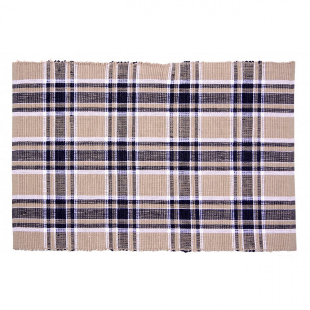 Black Haze Check Pattern Ribbed Placemat