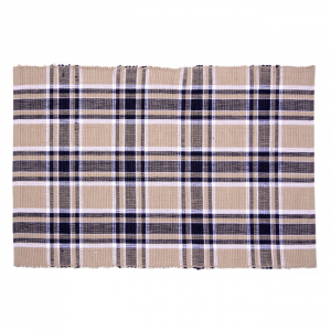 Black Haze Check Pattern Ribbed Placemat