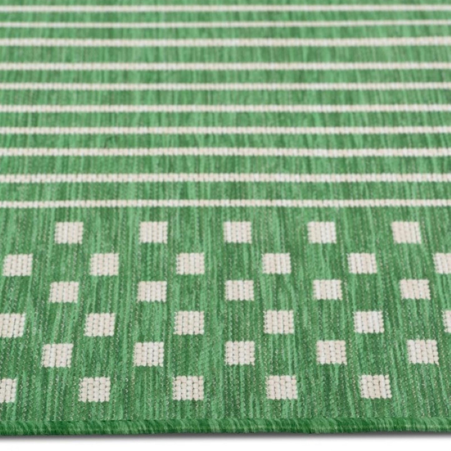 Cabana Indoor Outdoor Green Striped Rug