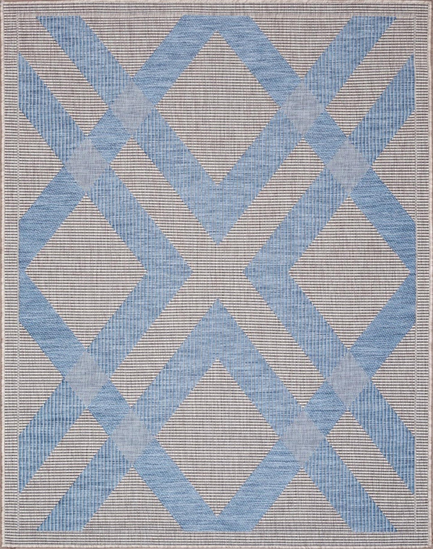 Carnival Indoor-Outdoor Gray And Blue Rug