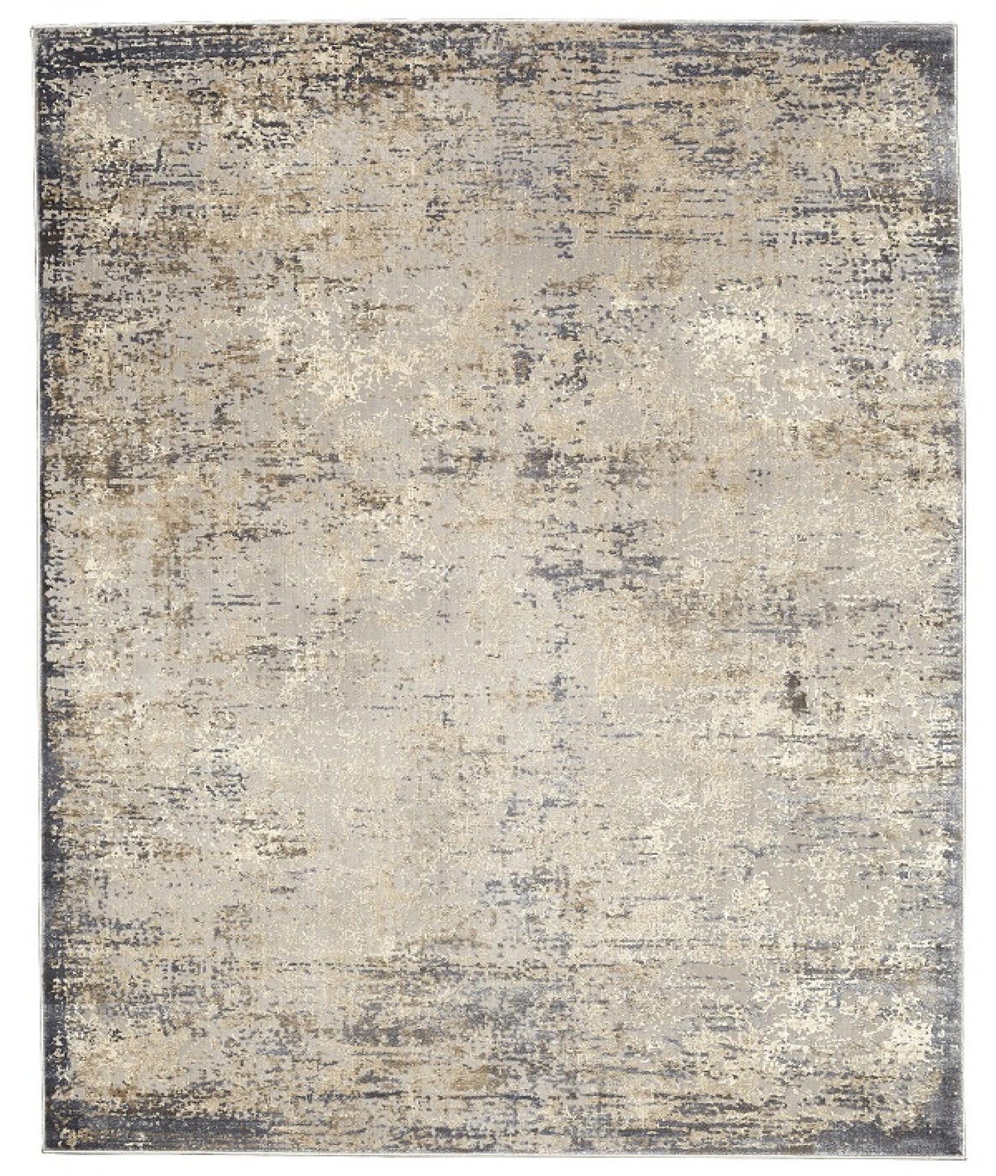 Charisma Ii Muted Gray Ivory Distressed Abstract Rug