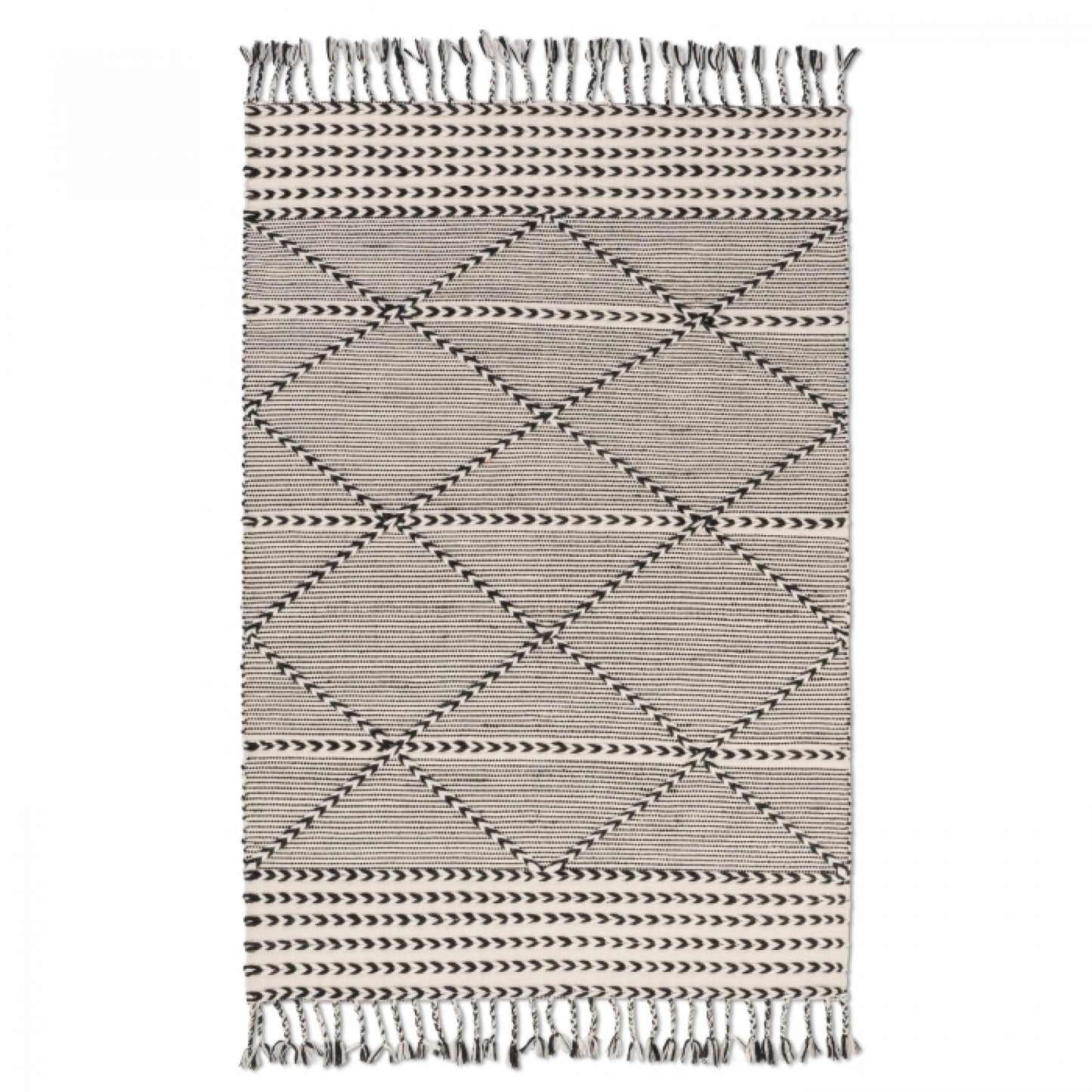 Ezra Black And Ivory Patterned Rug