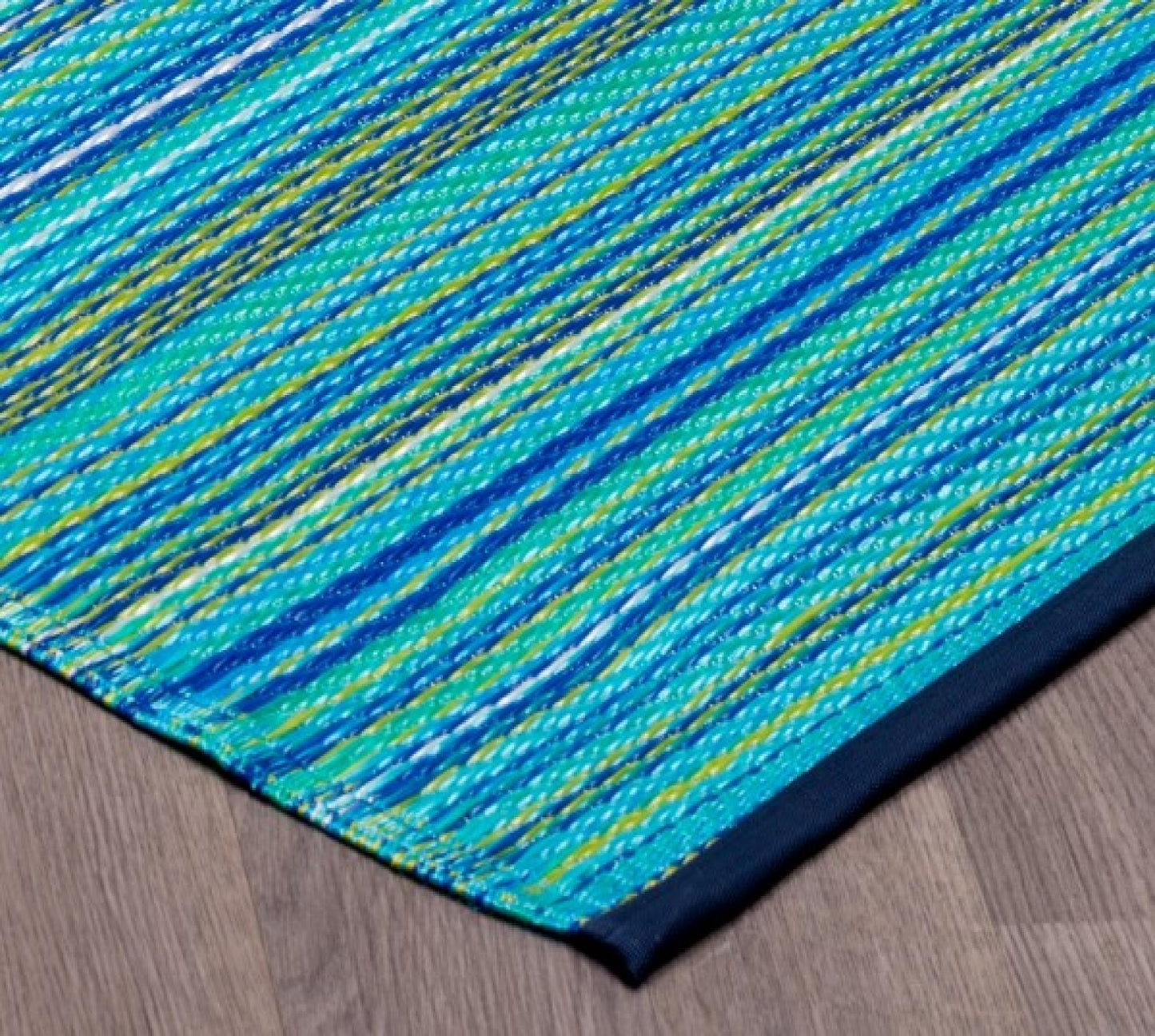 Fiesta Reversible Outdoor Plastic In Blues And Greens Rug