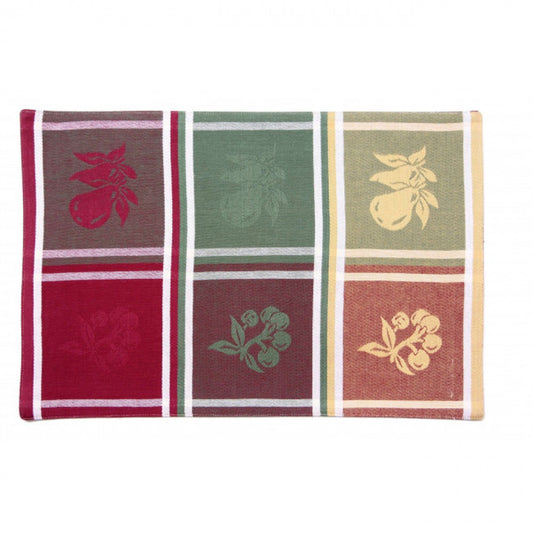 Cherries & Pears Checked Pattern Fused Placemat