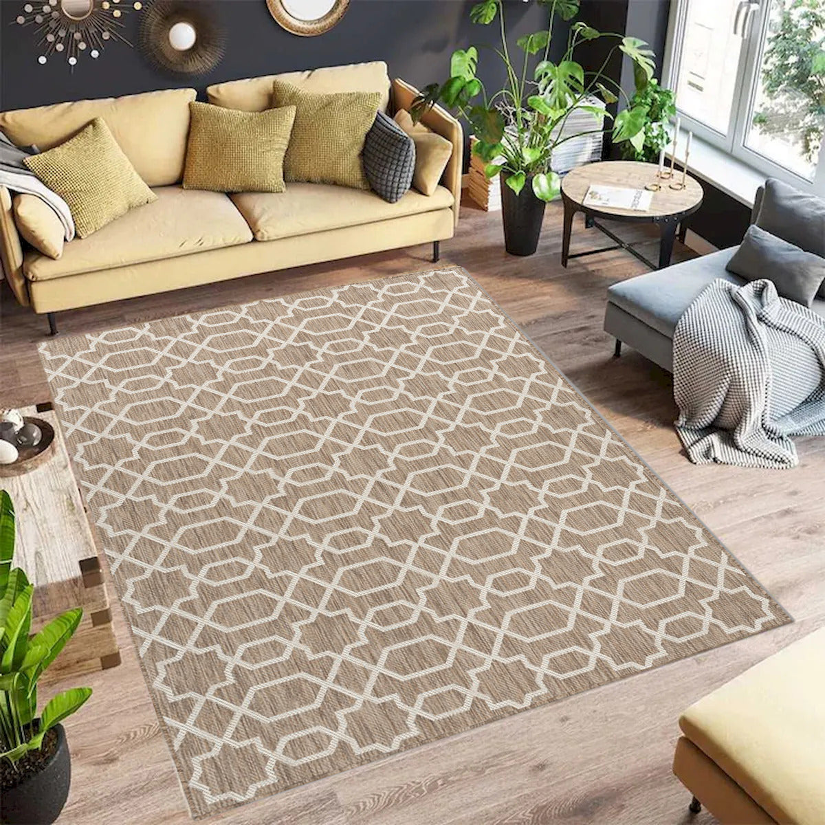 Gemini Indoor-Outdoor Reversible Patterned Rug