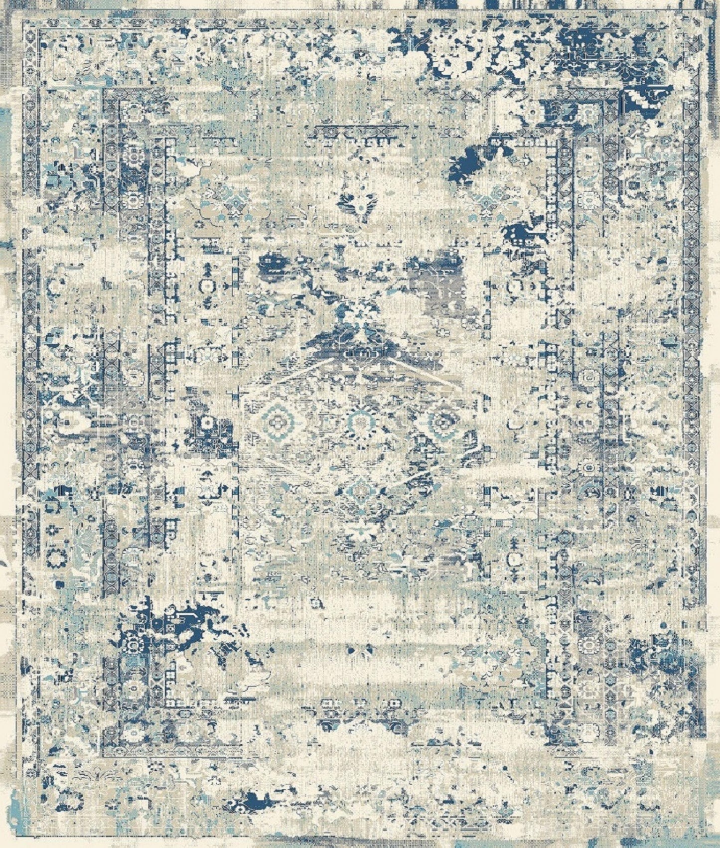 Heirloom Transitional Blue Beige Rug