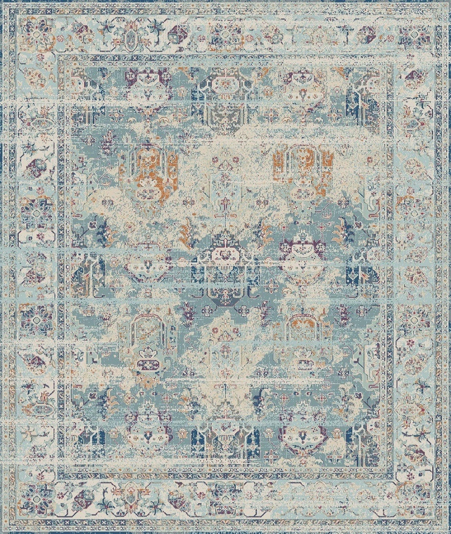 Heirloom Transitional Gray Blue Rug