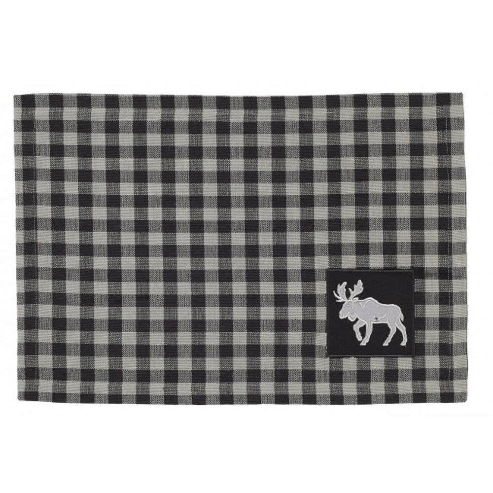 Buffalo Check With Moose Label Fused Placemat