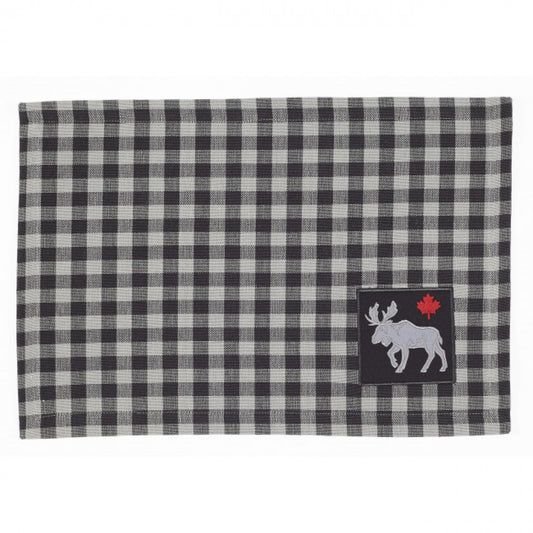 Buffalo Check With Moose And Maple Leaf Label Fused Placemat