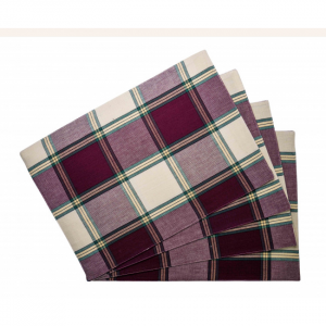 Sherwood Burgundy Check Pattern Fused Placemat