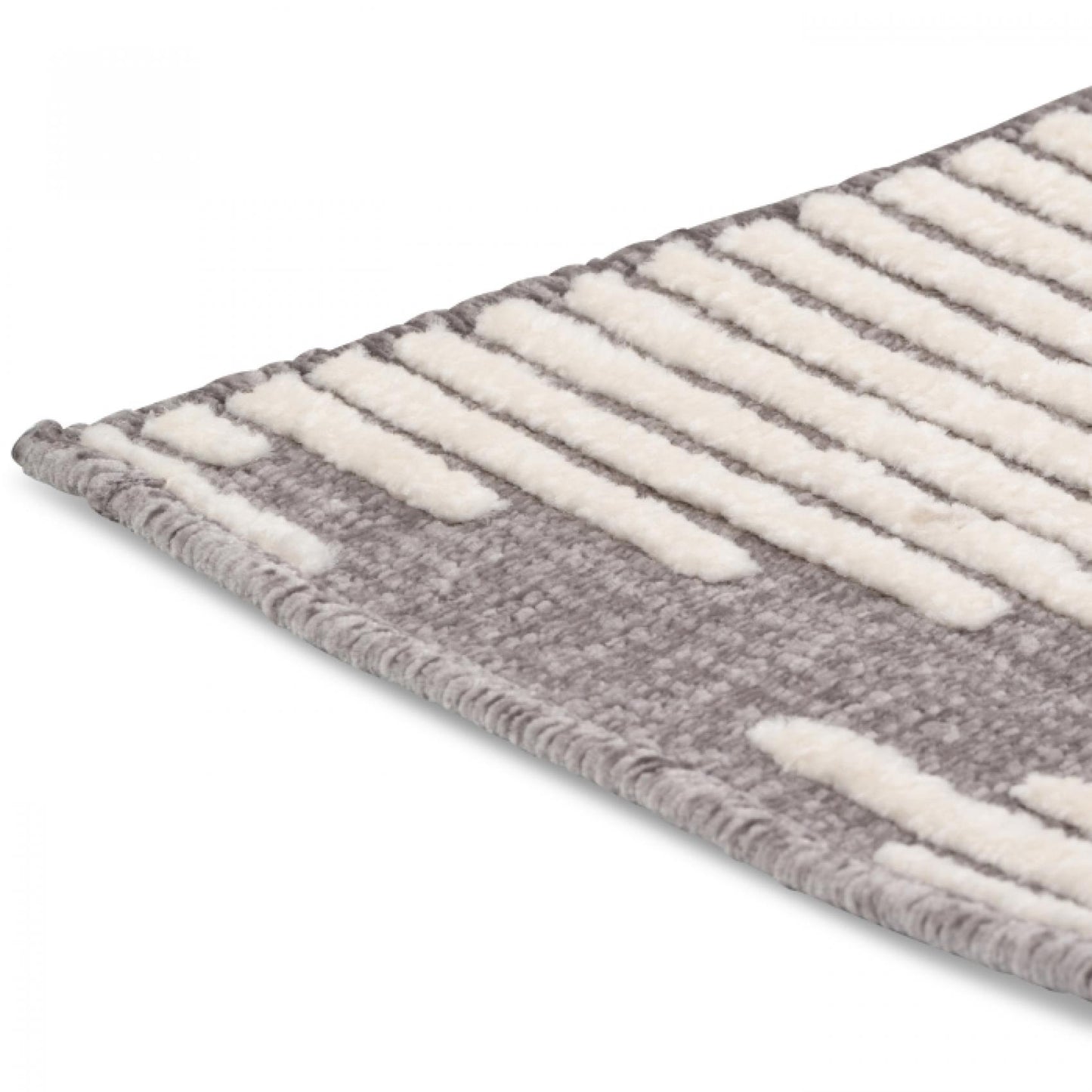 Nyla Gray And White Diamond Pattern Rug