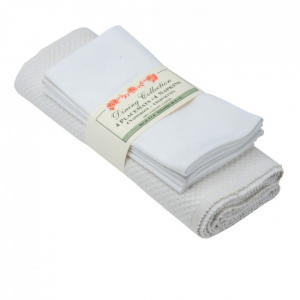 4 + 4 White Sapphire Weave Placemats And Napkins