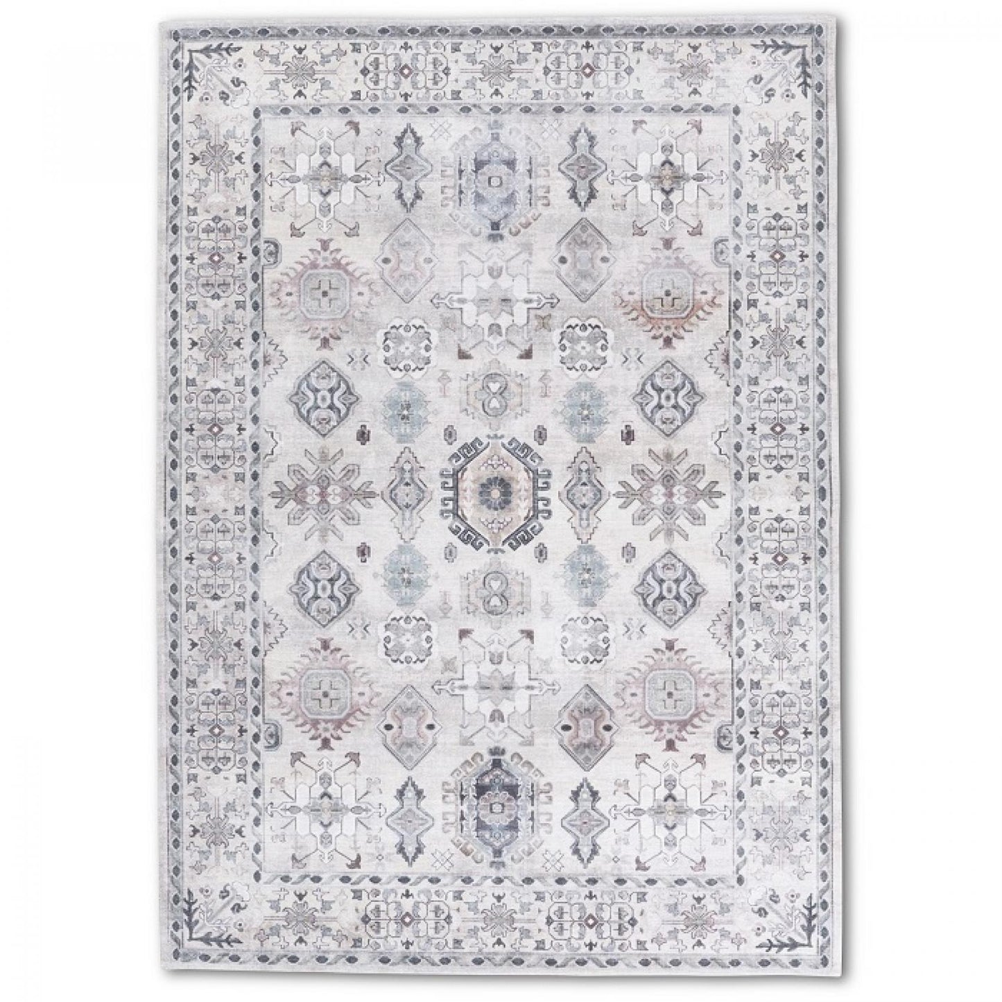 Sparx Distressed Beige Washable Transitional Rug