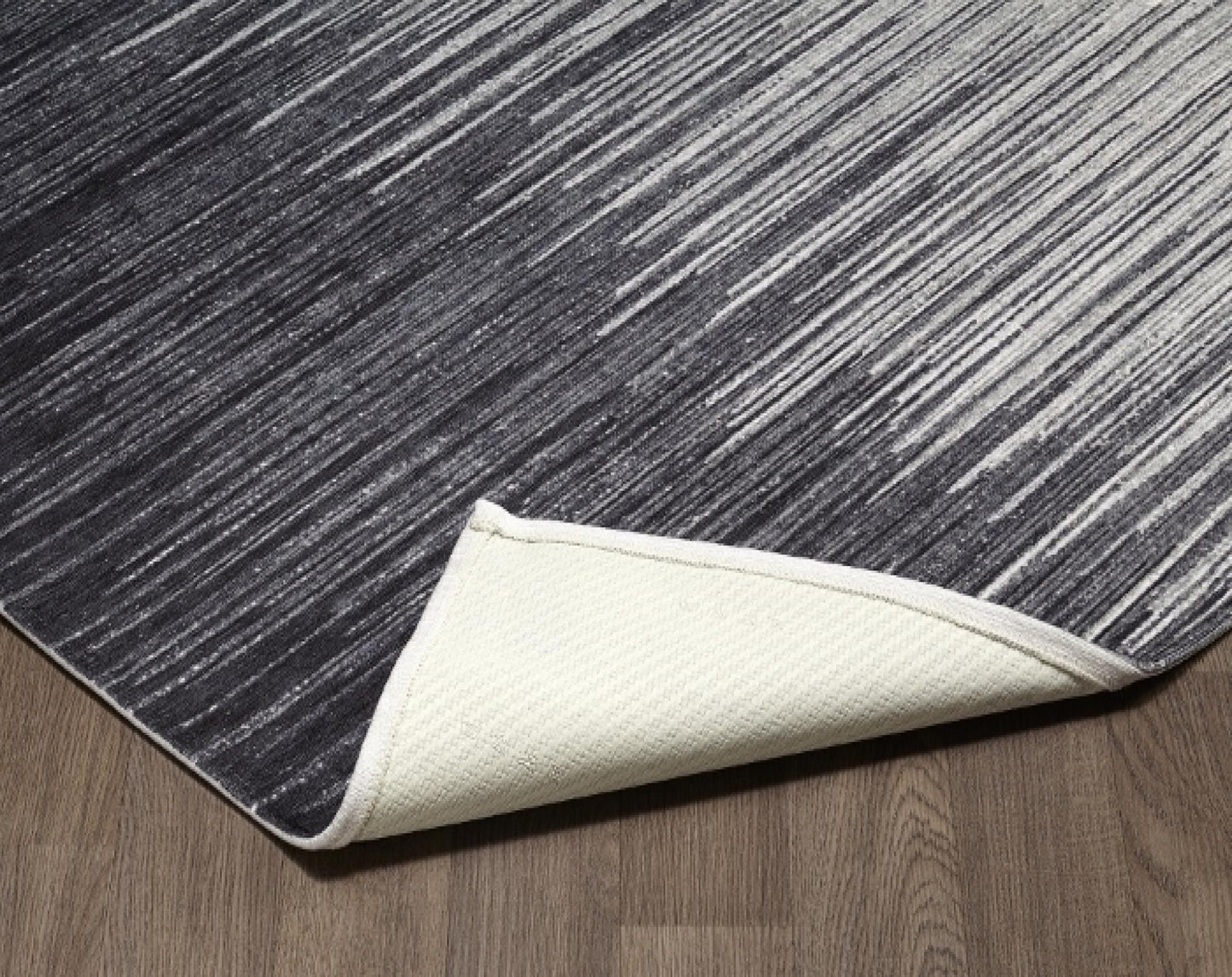 Sparx Midnight Black And White Washable Modern Rug