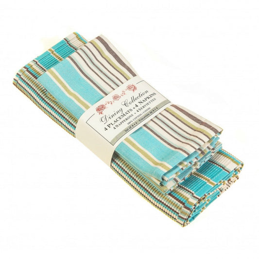 4 + 4 Seaside Stripes Placemats And Napkins