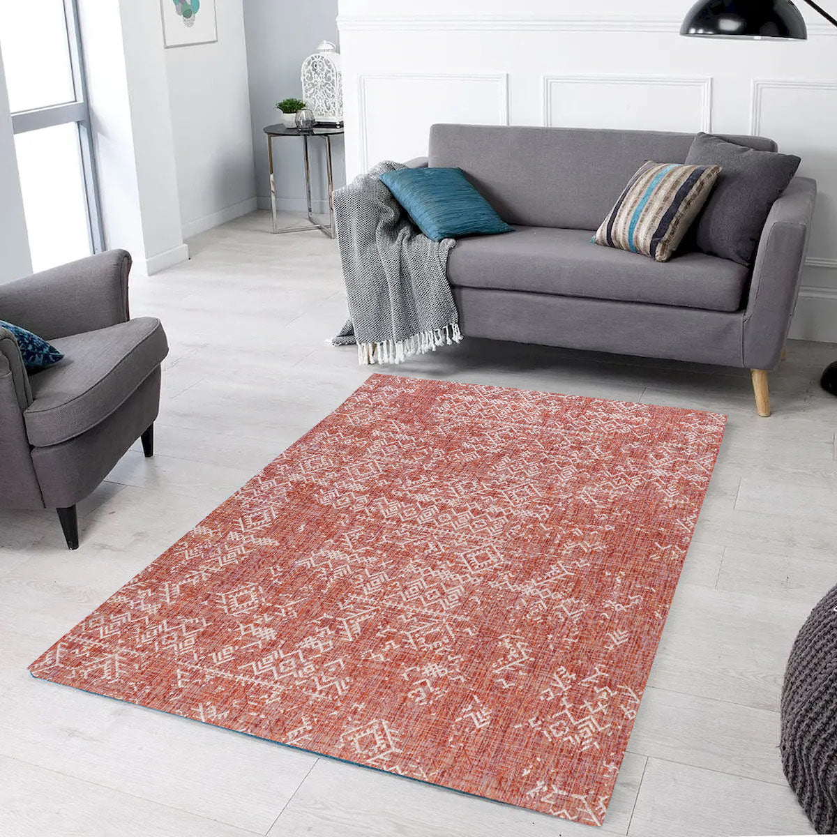 Oksana Indoor Outdoor Distressed Copper Color Rug