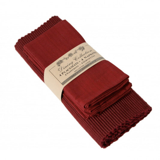 4 + 4 Burgundy Placemats And Napkins