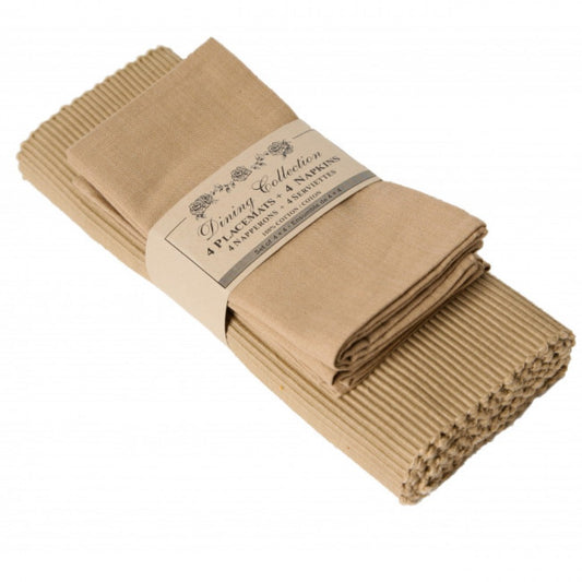 4 + 4 Beige Placemats And Napkins