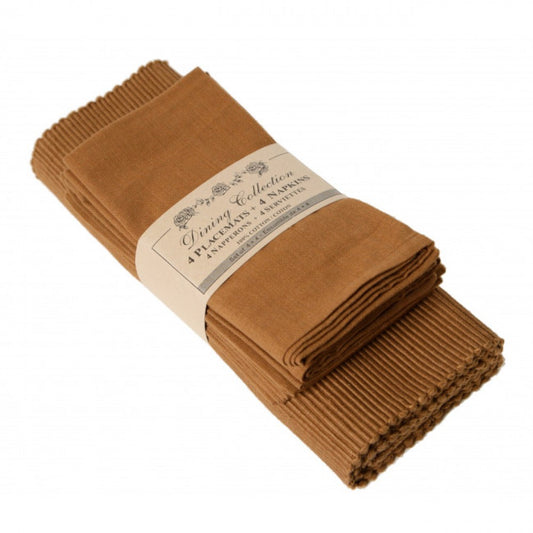 4 + 4 Spice Brown Placemats And Napkins