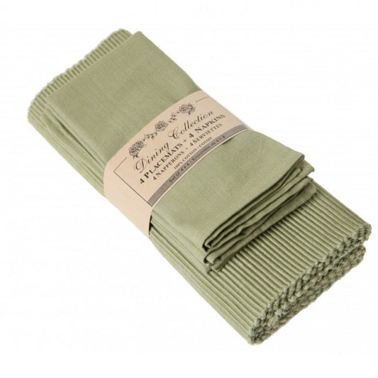 4 + 4 Sage Green Placemats And Napkins