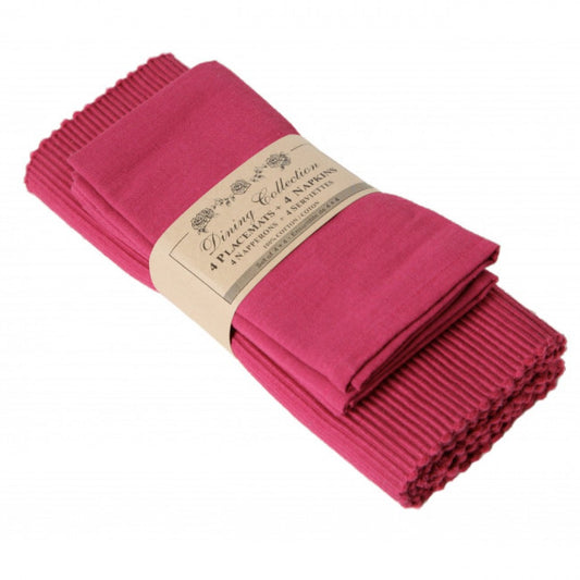4 + 4 Magenta Pink Placemats And Napkins