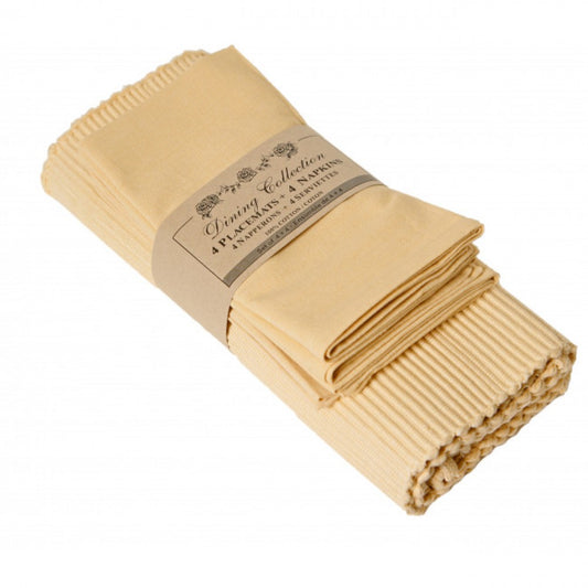 4 + 4 Butter Cream Yellow Placemats And Napkins