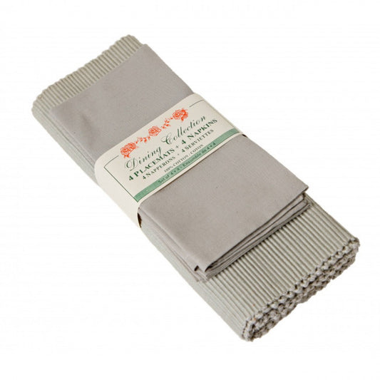 4 + 4 Dove Gray Placemats And Napkins