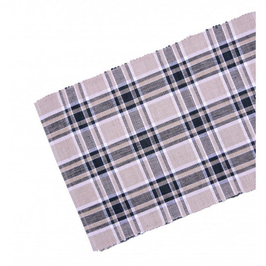 13x36" Tulsi Check Pattern Ribbed Table Runner