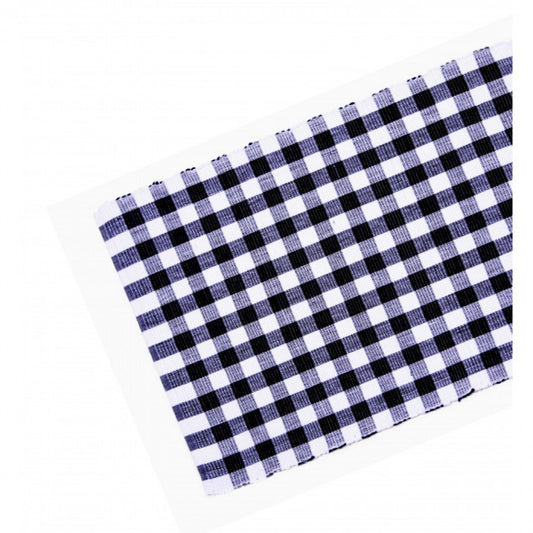 13x36" Toro Black Check Pattern Ribbed Table Runner
