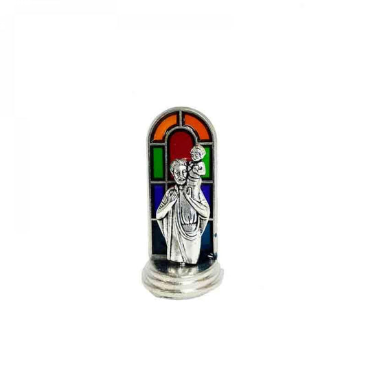 Mosaic Car Dashboard - Saint Christopher Figurine