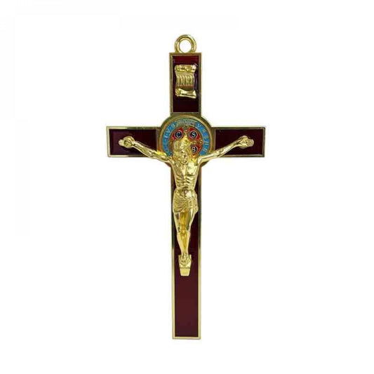 Red And Gold Hangable Crucifix Figurine