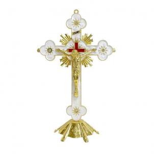 White And Gold Crucifix Figurine