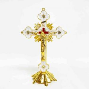 White And Gold Crucifix Figurine