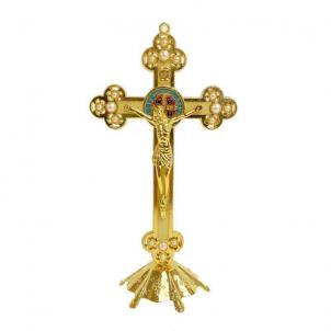 Gold Color With Fluorescent Green Crucifix Figurine