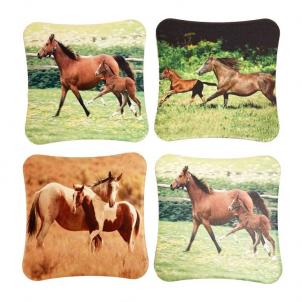 Set Of 4 Assorted Mares And Foals Coasters