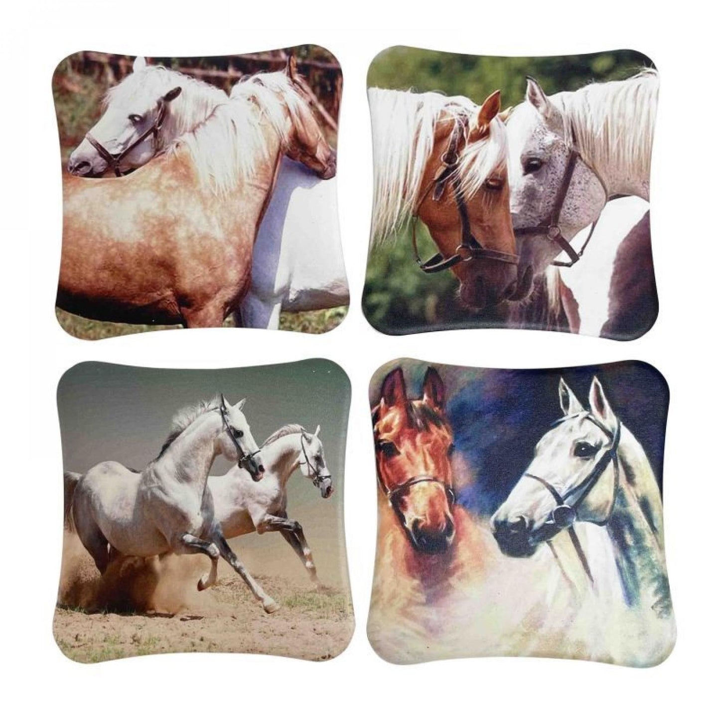 Set Of 4 Assorted Pairs Of Horses Coasters