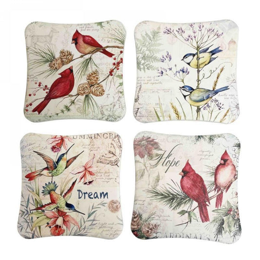 Set Of 4 Assorted Pairs Of Birds Coasters