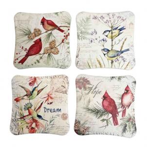 Set Of 4 Assorted Pairs Of Birds Coasters