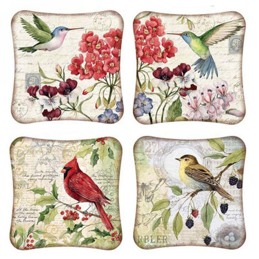 Set Of 4 Assorted Birds Coasters