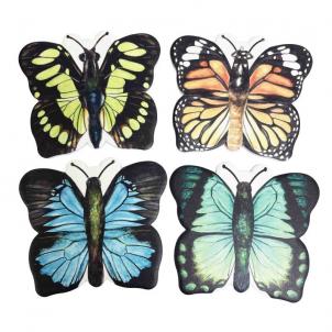 Set Of 4 Assorted Butterfly Species Butterfly Shaped Coasters